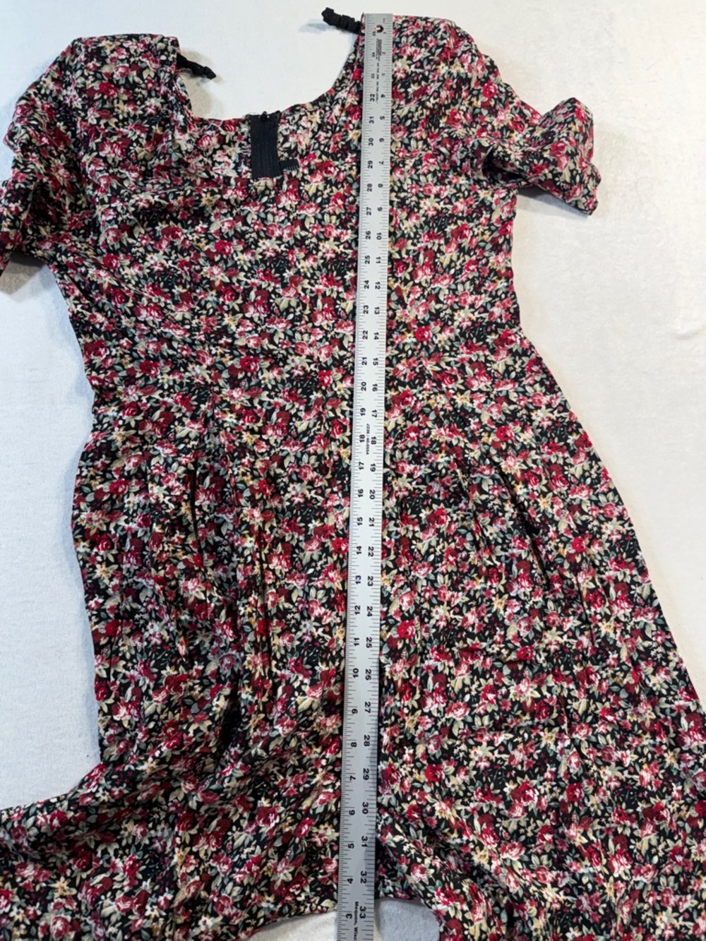 Vintage 90's All that Jazz Rayon Floral Wide Leg Jumpsuit with Shoulder Pads - Picture 5 of 7